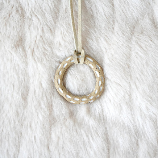 Carved Circle Diffuser Necklace