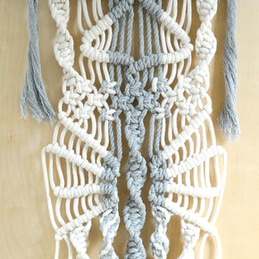 Macrame Wall Hanging – Light Gray and White